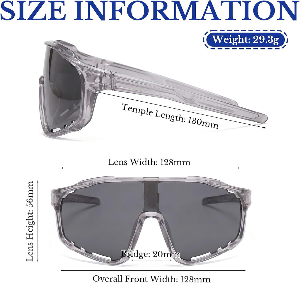 2026 New Photochromic Cycling Sunglasses-Uv400 Protection Safety Transition Glasse for Sports & Work