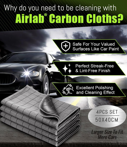 Carbon Microfiber Towels for Car Drying Window Glass Cleaner Magic Cleaning Cloth Auto Detailing Car Wipes Lint Free Rags Large Towel Interior Detailer, Pack of 4, 20" X 16", Grey