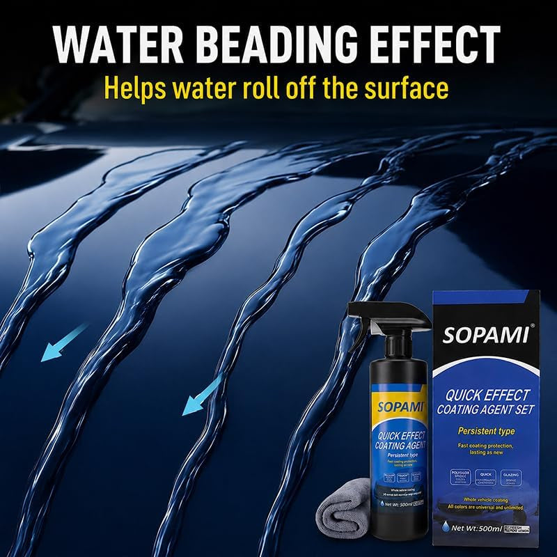 Ceramic Paint Sealant, Ceramic Coating Maximum Gloss | Shine Ceramic Wax, Car Coating Spray Extremely Hydrophobic Ceramic Spray Coating for Cars, Rvs, Motorcycles, Boats, and Atvs
