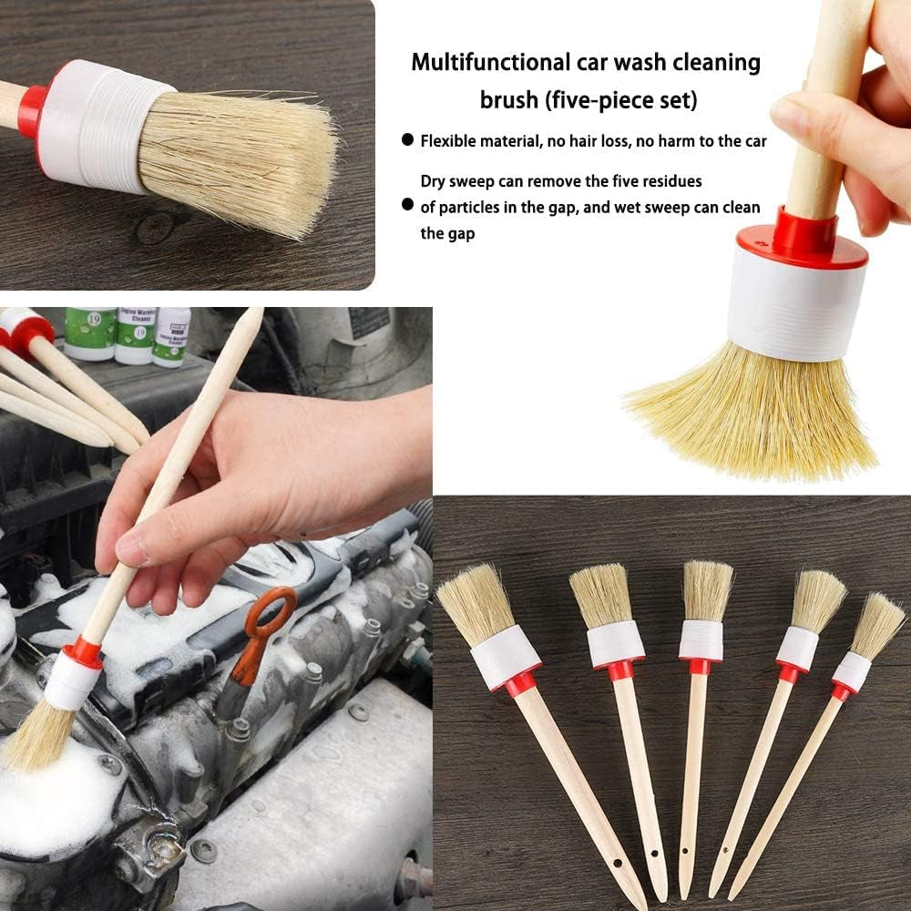 10PCS  Car Auto Detailing Brush Set, Auto Detailing Brushes Cleaner Car Detailing Brushes Exterior, Car Interior Brush for Detailing Cars Automotive Interior, Wheels, Exterior, Leather