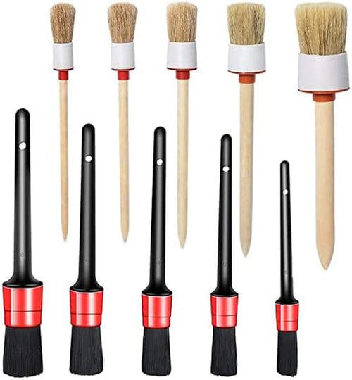 10PCS  Car Auto Detailing Brush Set, Auto Detailing Brushes Cleaner Car Detailing Brushes Exterior, Car Interior Brush for Detailing Cars Automotive Interior, Wheels, Exterior, Leather
